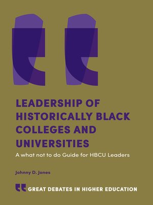 cover image of Leadership of Historically Black Colleges and Universities